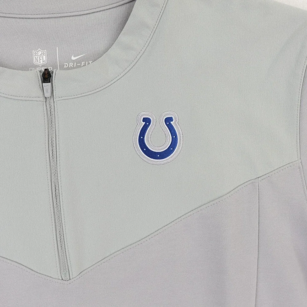 Nike Indianapolis Colts Coachs On Field 1/4 Zip Pullover Jacket Mens Large Gray